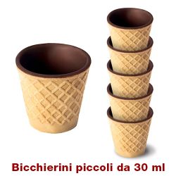 Immagine di 28 astucci da 5 bicchierini di wafer al cioccolato da 30 ml