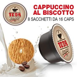 Immagine di 128 Capsule Buon CAPPUCCINO AL BISCOTTO Toda Caffè compatibili Dolce Gusto