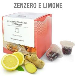 Immagine di 10 capsule Tisana in foglia Zenzero e Limone compatibile Nespresso