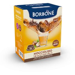 16 Capsule Borbone Compatibili macchine Lavazza A Modo Mio NOCCIOLINO AL GUSTO DI CAPPUCCINO E NOCCIOLA