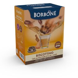 16 Capsule Borbone Compatibili macchine Lavazza A Modo Mio BISCOTTINO AL GUSTO DI CAPPUCCINO E BISCOTTO