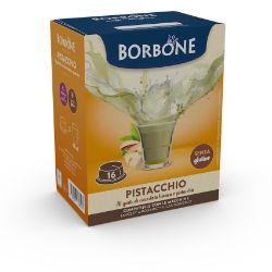 16 Capsule Borbone Compatibili macchine Lavazza A Modo Mio AL GUSTO DI CIOCCOLATA BIANCA E PISTACCHIO