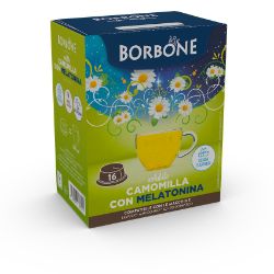 16 Capsule Borbone Compatibili macchine Lavazza A Modo Mio A BASE DI ESTRATTO DI CAMOMILLA IN POLVERE CON MELATONINA