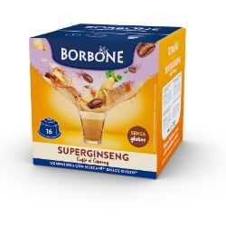 16 Capsule Borbone Compatibili macchine Nescafè Dolce Gusto SUPERGINSENG CAFFÈ AL LATTE E GINSENG