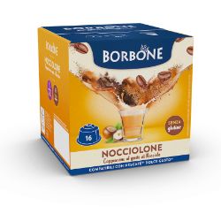 16 Capsule Borbone Compatibili macchine Nescafè Dolce Gusto NOCCIOLONE AL GUSTO DI CAPPUCCINO E NOCCIOLA