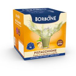 16 Capsule Borbone Compatibili macchine Nescafè Dolce Gusto PISTACCHIONE AL GUSTO DI CIOCCOLATA BIANCA E PISTACCHIO