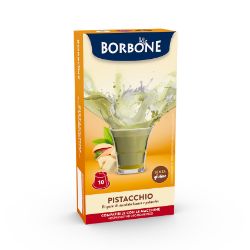 10 Capsule Borbone Compatibili macchine domestiche Nespresso AL GUSTO DI CIOCCOLATA BIANCA E PISTACCHIO