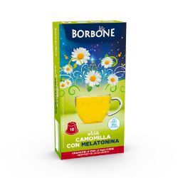 10 Capsule Borbone Compatibili macchine domestiche Nespresso A BASE DI ESTRATTO DI CAMOMILLA IN POLVERE CON MELATONINA