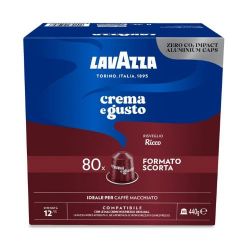 80 Capsule in alluminio Lavazza Espresso CREMA E GUSTO RICCO compatibile Nespresso