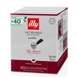 Immagine di 40 cialde filtrocarta 44mm ESE caffè Illy INTENSO Tostatura Scura