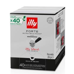 Immagine di 40 cialde filtrocarta 44mm ESE caffè Illy FORTE Tostatura Scura